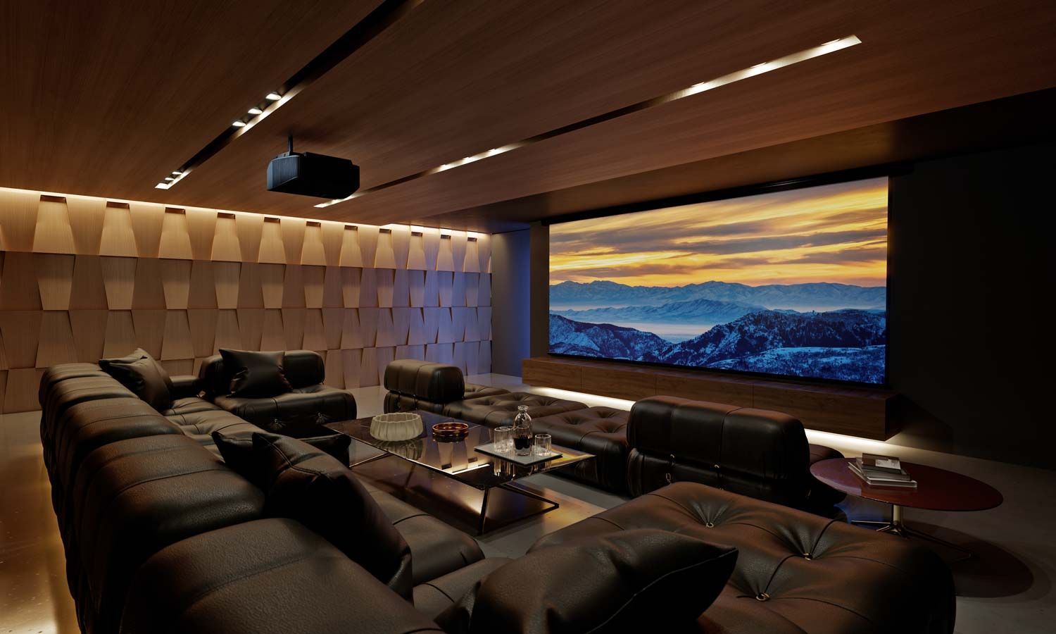 Josh AI Touch panel in a able with a traditional home in the background