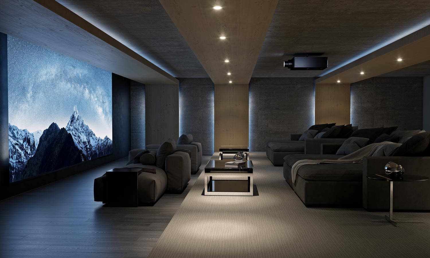 sony home theater with blue accents and led lighting