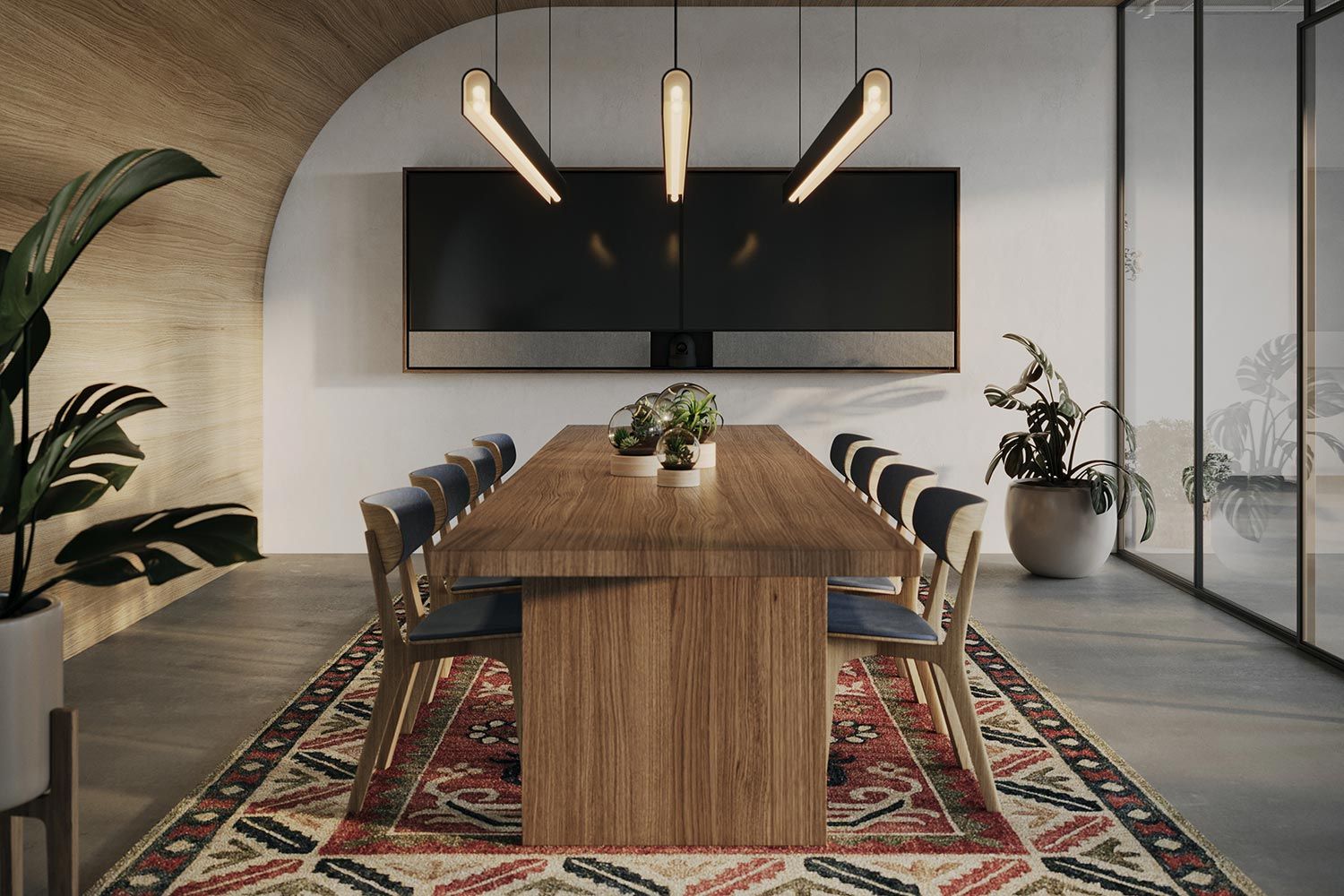 Modern warm colored conference Room with Leon Speakers