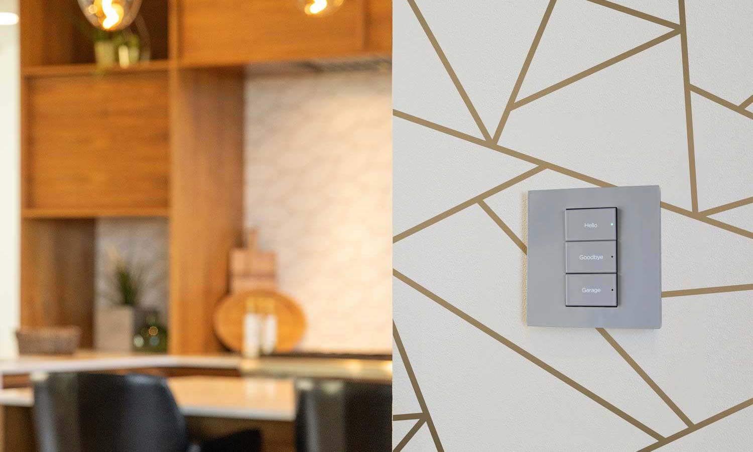 Control4 lighting keypad on wall